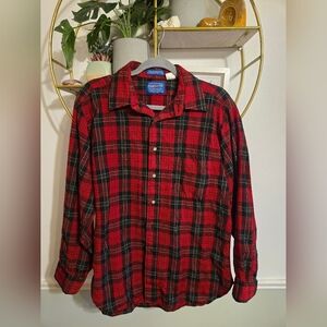 Vintage Pendleton Authentic Cluny Red Tartan Button Down Shirt